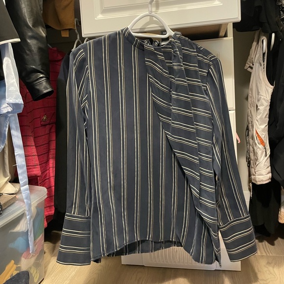 Club Monaco Navy Stripe Blouse - Picture 2 of 3